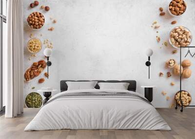 Various Nuts in bowls Wall mural