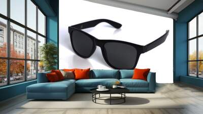 beautiful luxury white sunglasses isolated on white background Wall mural