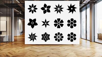 Flower icons set. Abstract flower icons isolated on white background. Flower simple icon. Stock vector. Wall mural