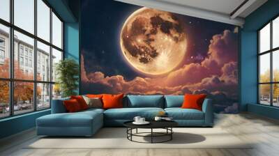 moon over the earth Wall mural