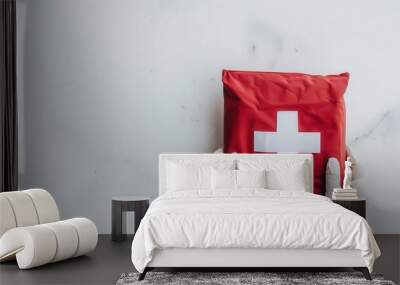 Providing Emergency Medical Aid in Earthquake-stricken Area with Natural Isolated Background Wall mural