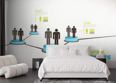 Business illustration of networking people Wall mural