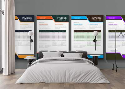 Invoice bill design template. Bill form business invoice and Office bill Design	
 Wall mural