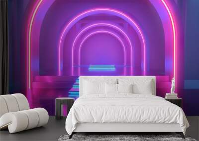 A modern space with a futuristic touch, ideal for sci-fi or tech-related concepts Wall mural