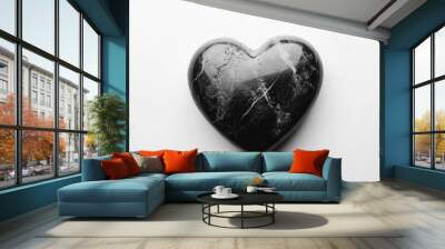 Black heart-shaped rock Wall mural