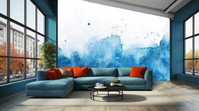 Blue and White Wave Watercolor Wall mural