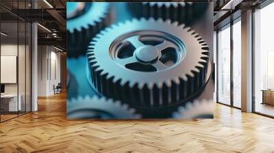 Close-up of gears on a table Wall mural