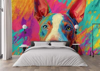 Dog on vibrant background Wall mural