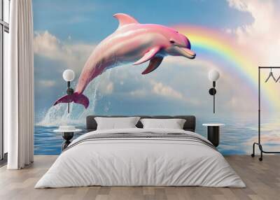 Dolphin Jumping Out of Water Wall mural