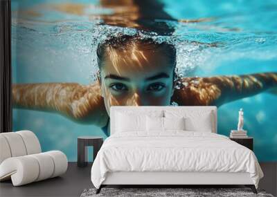 Girl Swimming Pool Water Wall mural