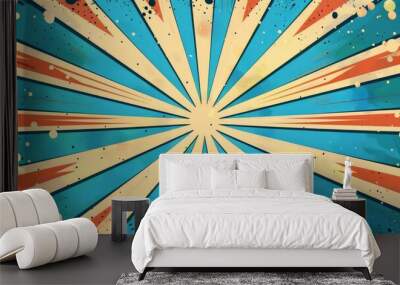 Grungy Background with Sunburst Wall mural