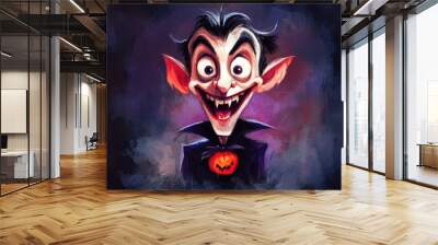 Vampire with Pumpkin Wall mural