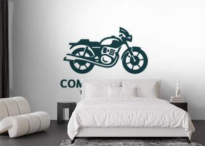 Motorcycle logo vector design. Motorcycle logo concept. Speed bike racer on the sport motorcycle. Wall mural