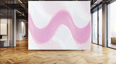 A picture of pink and white wallpaper featuring a wave-like design that repeats. Wall mural