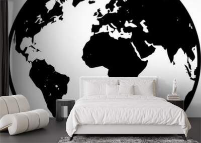 Earth globe vector icon on a transparent background. Wall mural