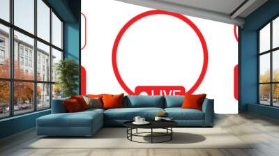 Live streaming red icon set. live broadcasting buttons and symbols. online stream icons. live stream logo. vector illustration transparent background. Wall mural