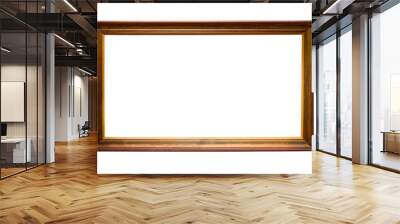 Wooden picture frame on white background Wall mural