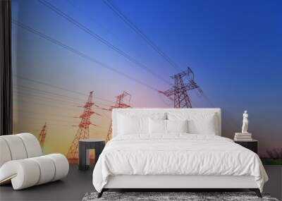 power line in the sunlight / bright abstract photo of the industrial zone Wall mural