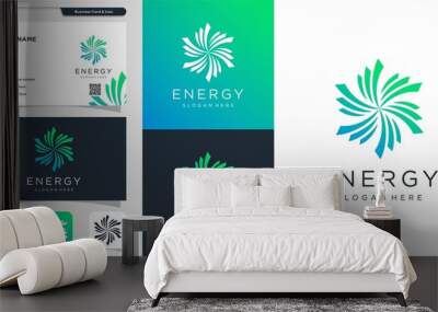 Abstract energy logo and business card design. solution, positive, modern, energy, icon, Premium Vector Wall mural