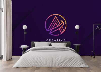 Creative technology Logo with initial A for company, industry, person, vector part 2 Wall mural