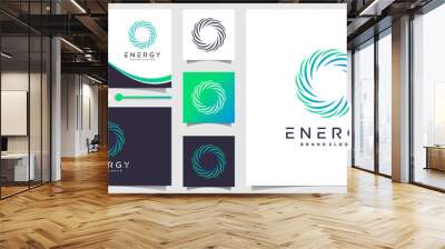 Energy logo design with creative modern idea Premium Vector Wall mural