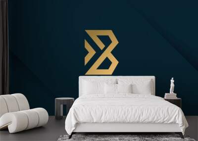 Golden creative logo with initial B, unique, letter B, Premium Vector part 2 Wall mural