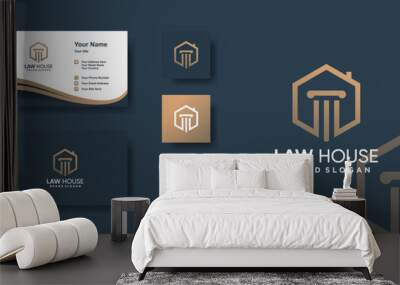 Law house logo template with unique concept Premium Vector Wall mural