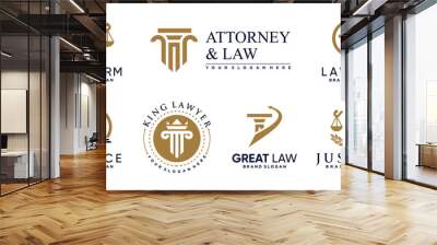 Law logo collection with creative element concept Premium Vector Wall mural