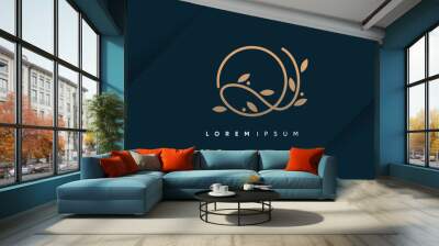 Q logo design vector with nature beauty concept idea Wall mural