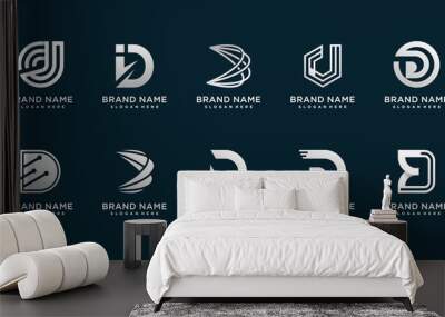 Set of letter D logo with modern creative concept for company or person Premium Vector Wall mural