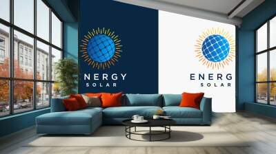 Solar logo design with modern creative concept Premium Vector Wall mural