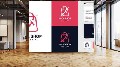 Tool shop design element vector icon with creative concept idea Wall mural