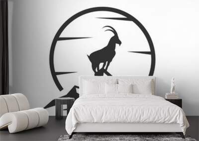 vector shape of a goat that is combined with nature has a unique, clean and modern shape Wall mural