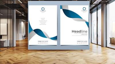 Blue corporate identity cover business vector design, Flyer brochure advertising abstract background, Leaflet Modern poster magazine layout template, Annual report for presentation. Wall mural