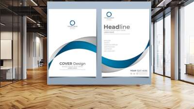 Blue corporate identity cover business vector design, Flyer brochure advertising abstract background, Leaflet Modern poster magazine layout template, Annual report for presentation. Wall mural