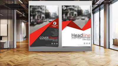 Red flyer cover business brochure vector design, Leaflet advertising abstract background, Modern poster magazine layout template, Annual report for presentation. Wall mural