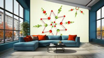 A pair of red & green snowflakes made out of candy.
 Wall mural