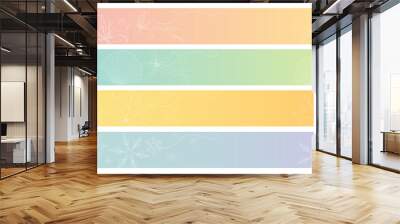 A set of four seasons web banner designs with white line art style
 Wall mural