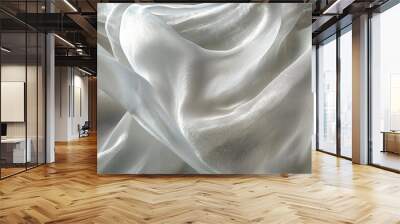 Add delicate textures to the transparent layers, like frosted glass, silk, or water ripples, enhancing the semi-transparent quality with a tactile feel while remaining see-through. Wall mural