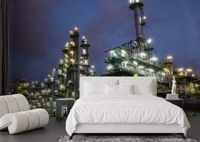 petrochemical plant column tower at twilight Wall mural