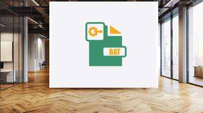 Bat concept 2 colored icon. Isolated orange and green Bat vector symbol design. Can be used for web and mobile UI/UX Wall mural