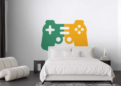 Gamepad concept 2 colored icon. Isolated orange and green Gamepad vector symbol design. Can be used for web and mobile UI/UX Wall mural