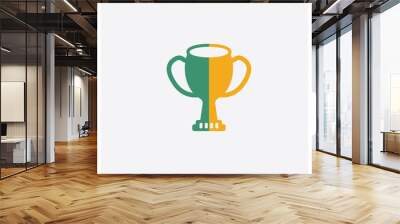 Trophy concept 2 colored icon. Isolated orange and green Trophy vector symbol design. Can be used for web and mobile UI/UX Wall mural