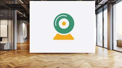 WebCam concept 2 colored icon. Isolated orange and green WebCam vector symbol design. Can be used for web and mobile UI/UX Wall mural