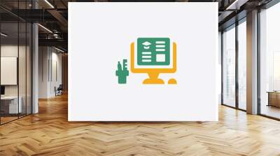 Workspace concept 2 colored icon. Isolated orange and green Workspace vector symbol design. Can be used for web and mobile UI/UX Wall mural