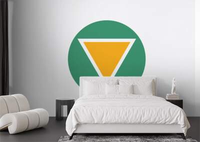 Yield concept 2 colored icon. Isolated orange and green Yield vector symbol design. Can be used for web and mobile UI/UX Wall mural