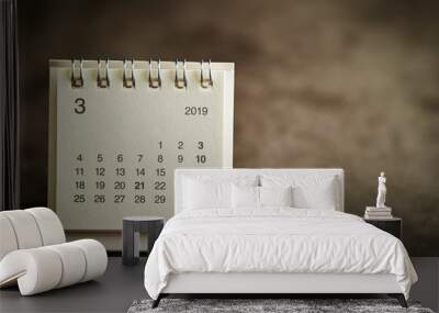 2019 march calendar background Wall mural