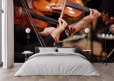 Close up of musician hands playing violin Wall mural