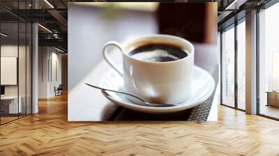 cup of coffee on table Wall mural