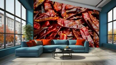 dried red peppers Wall mural